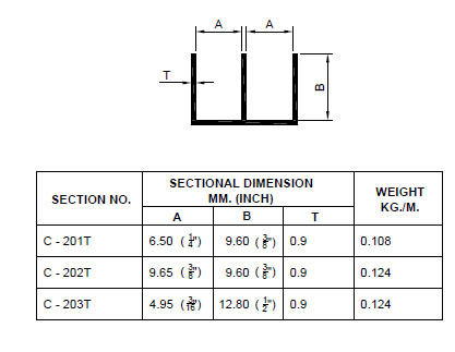 Double Channel -38-C-202 T-12 Feet