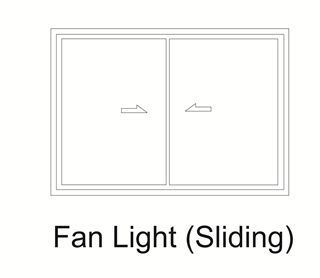 Fan Light Sliding-24x 18 White 1