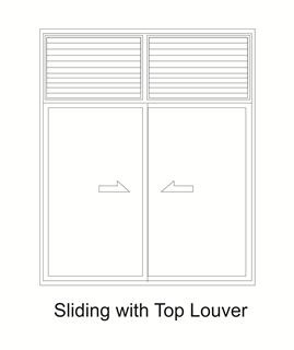 Sliding with Top Louver-5 x 4 White 1